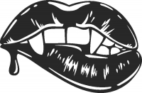Vampire Biting Lips - DXF CNC dxf for Plasma Laser Waterjet Plotter Router Cut Ready Vector CNC file